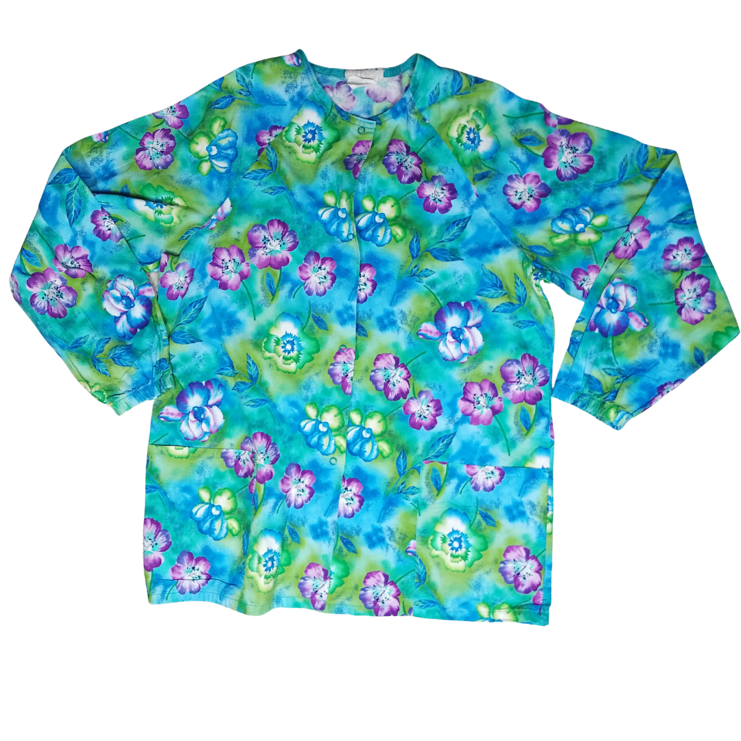 CUBREPOLVO ESTAMPADO DE FLORES MORADAS A10CM