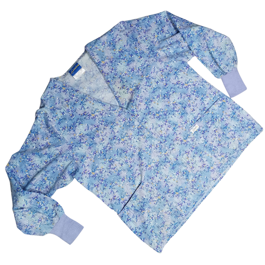 CUBREPOLVO ESTAMPADO FLORES AZUL A7CL